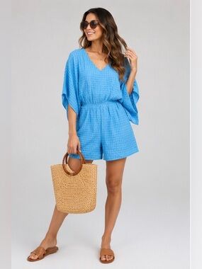THE KIMONO BLOOM ROMPER COLLECTION AZURE BLOOM